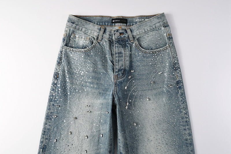 Purple Brand Crystal Diamond Jeans #9133