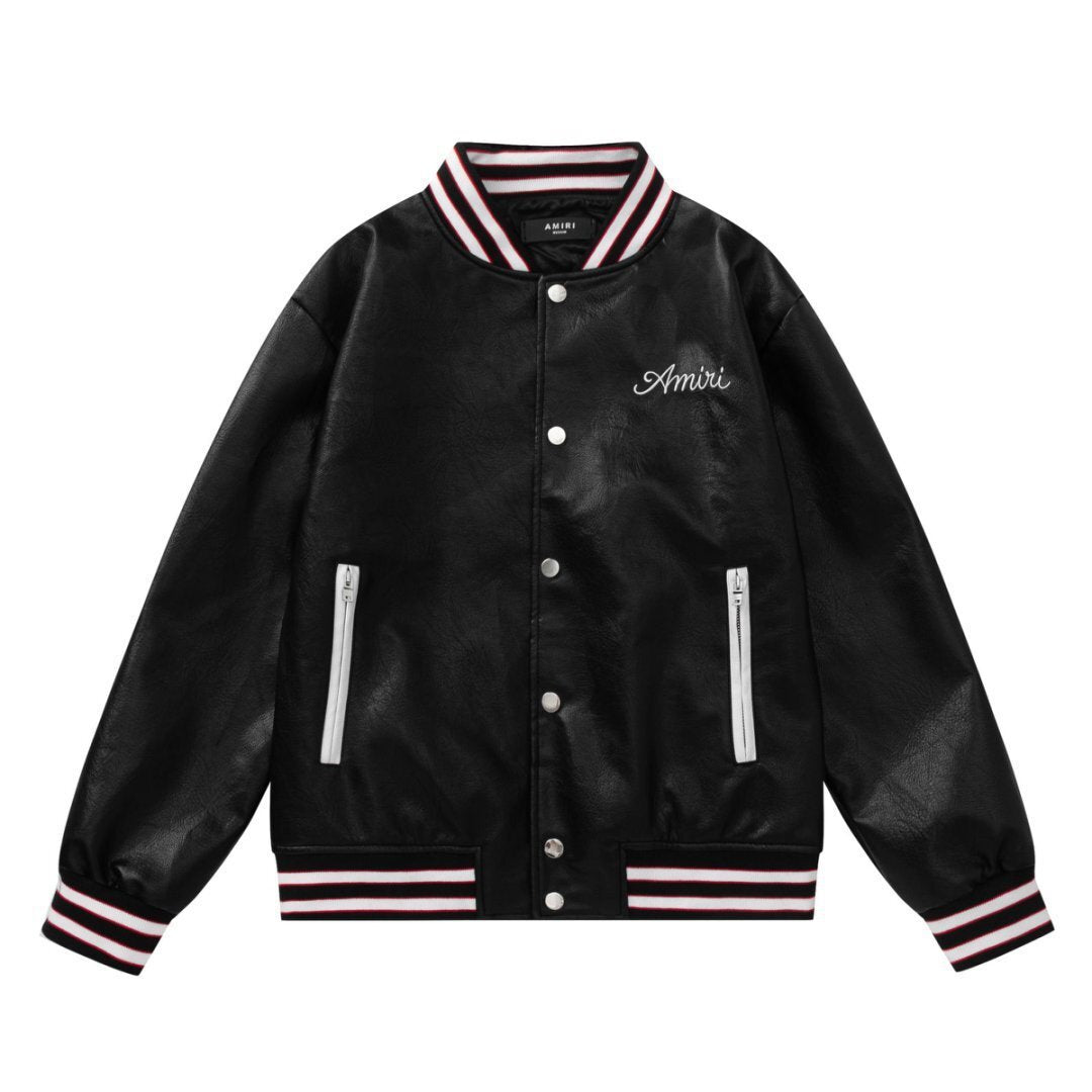 AMRI Club Leather Varsity Jacket