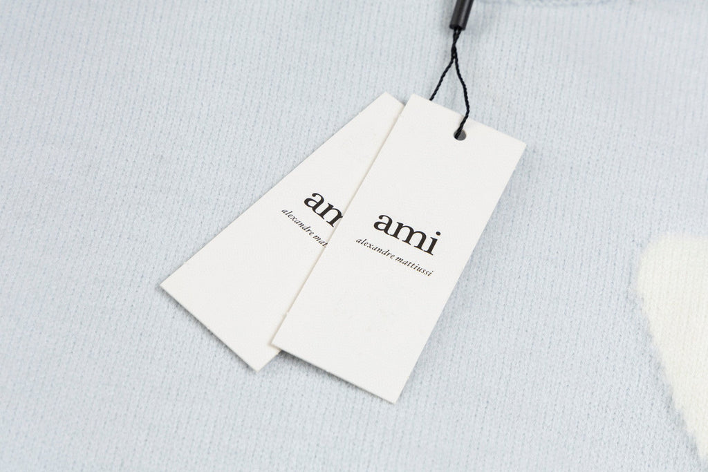 AMI Paris Classic Jacquard Heart Crewneck Sweater – 2025SS