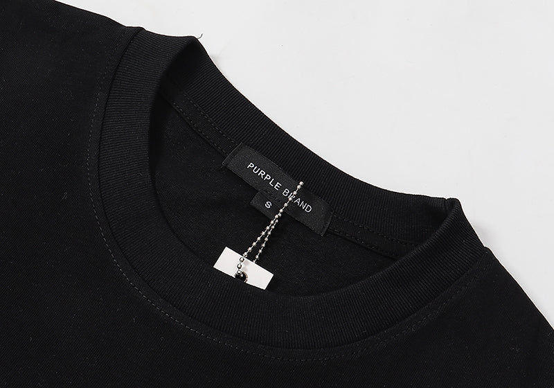 Purple Brand Logo Letter Pattern Print T-Shirt