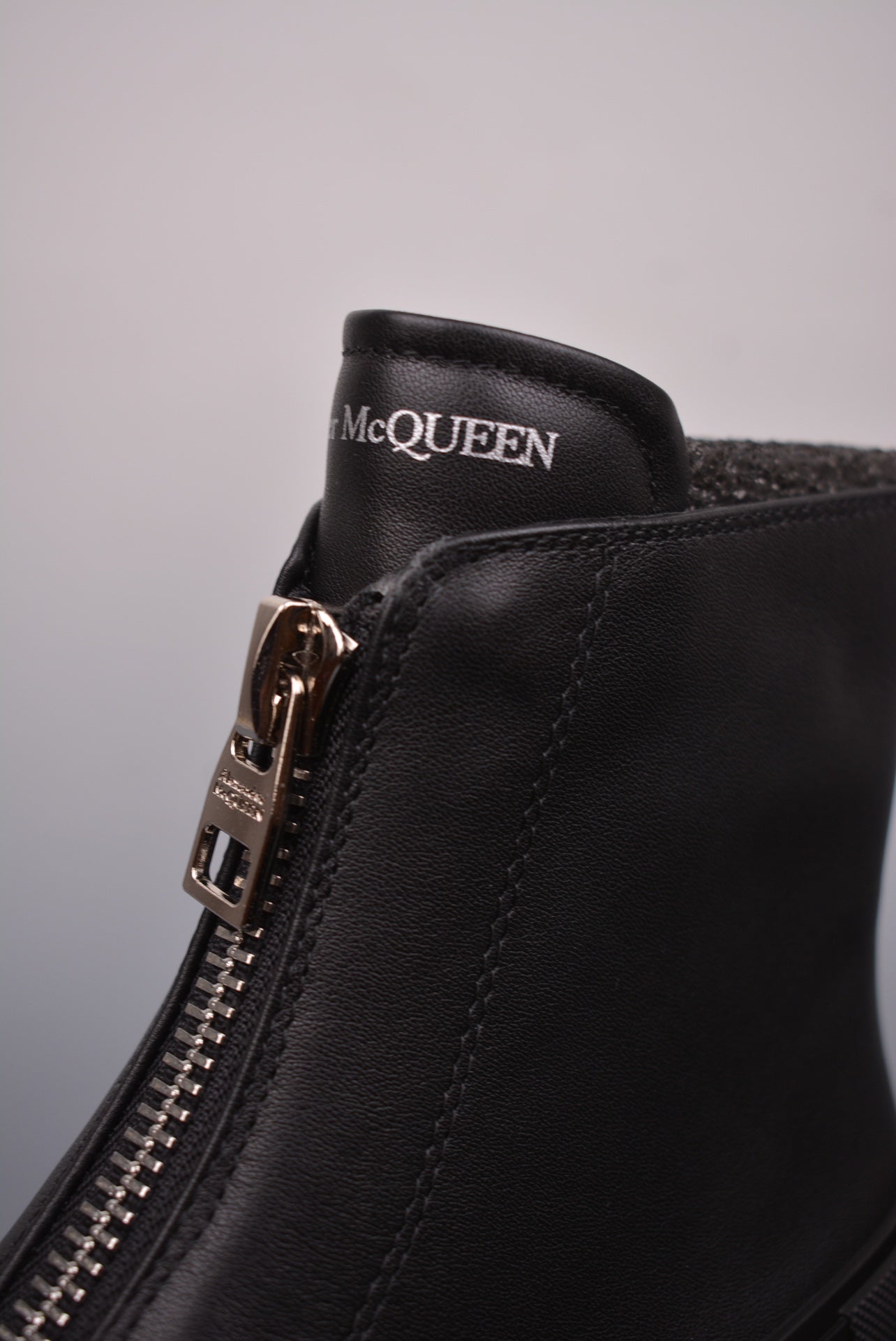Alexander McQueen Tread Slick Front-Zip Ankle Boots